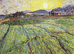 Array Огороженное поле и восход солнца Ван Гог Винсент